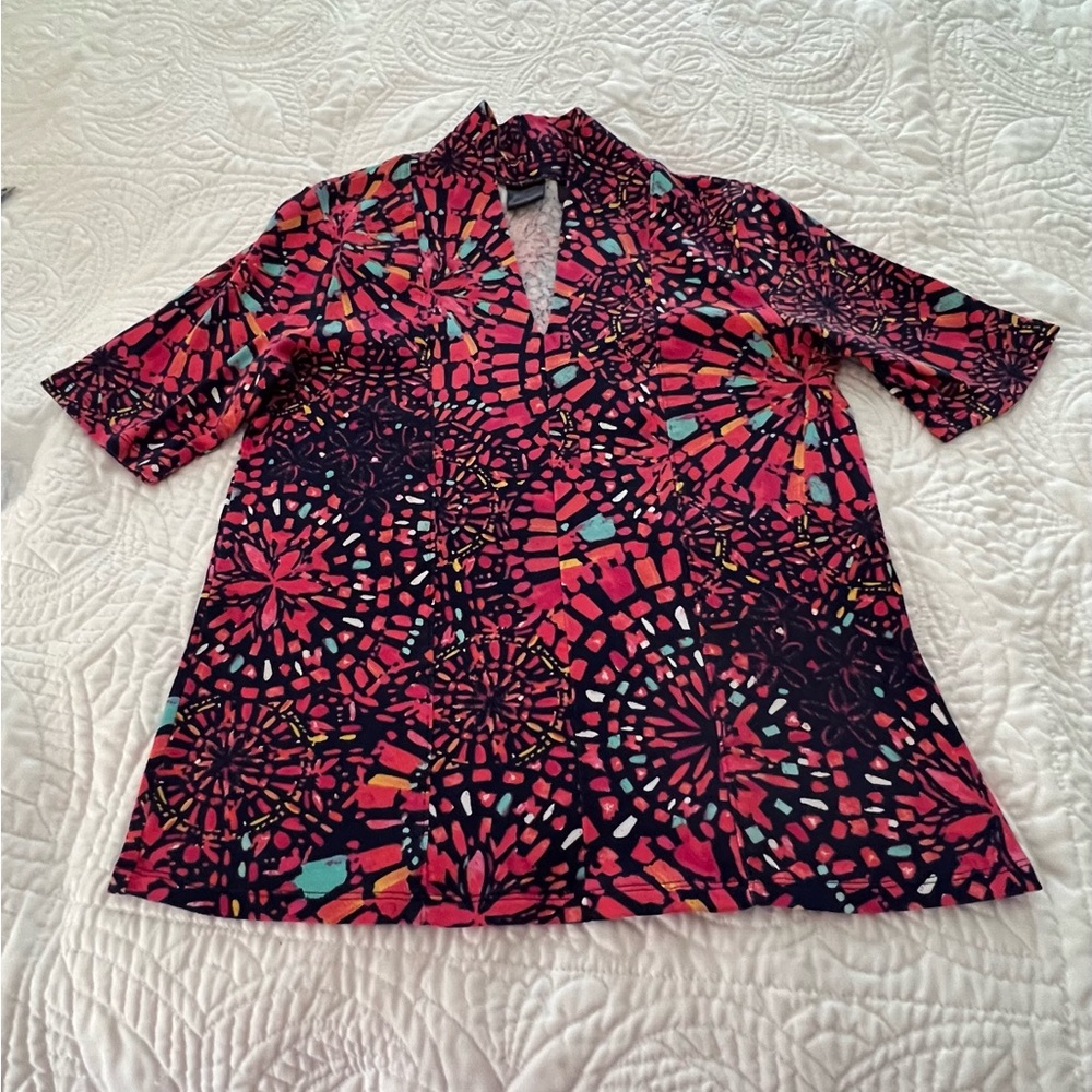 🌟3 for $25🌟 Rafaella Women’s Vibrant Bold Patterned Top - Picture 8 of 12